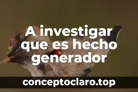 A investigar que es hecho generador