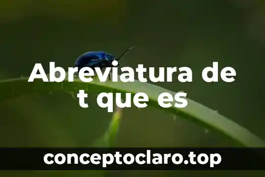 Abreviatura de t que es