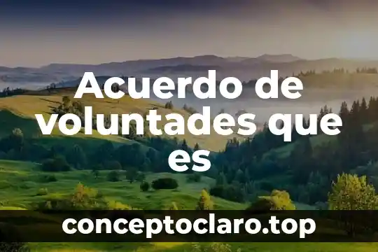 Acuerdo de voluntades que es