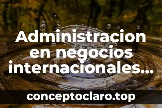 Que es proyecto en plan de negocios 3 Administracion en negocios internacionales que es