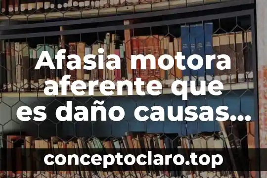 Afasia motora aferente que es daño causas tratamiento sintomas lesion
