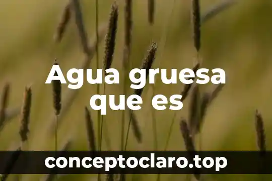 Agua gruesa que es