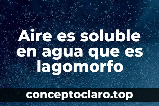 Aire es soluble en agua que es lagomorfo