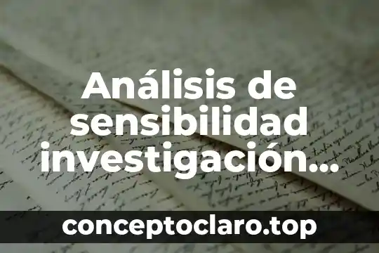 Análisis de sensibilidad investigación de operaciones que es