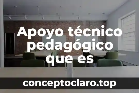 Apoyo técnico pedagógico que es
