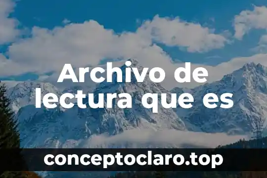 Archivo de lectura que es