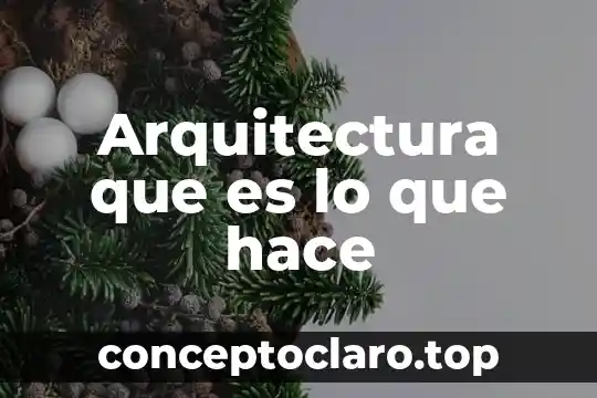 Arquitectura que es lo que hace