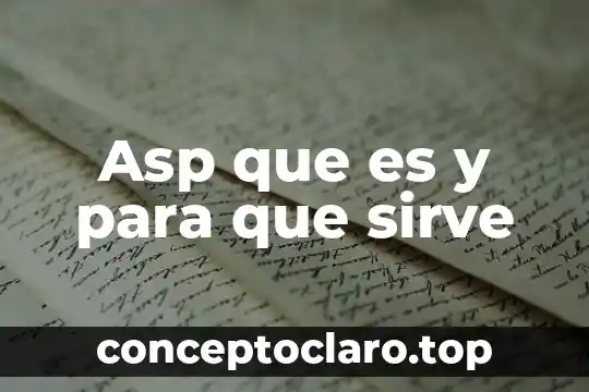 Asp que es y para que sirve