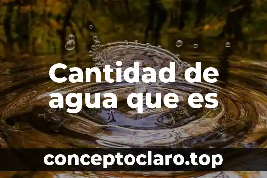 Cantidad de agua que es
