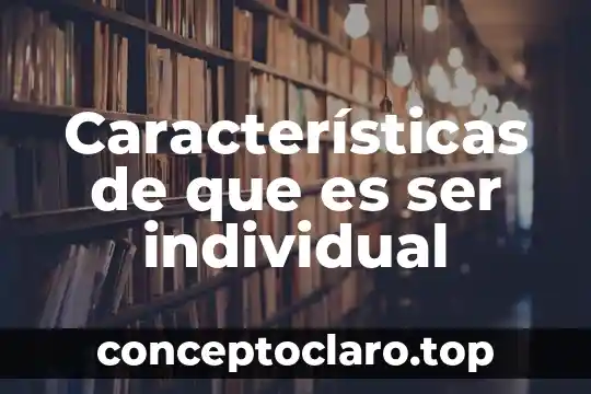 Características de que es ser individual