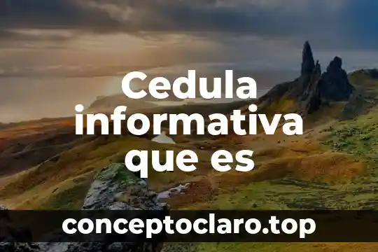 Cedula informativa que es