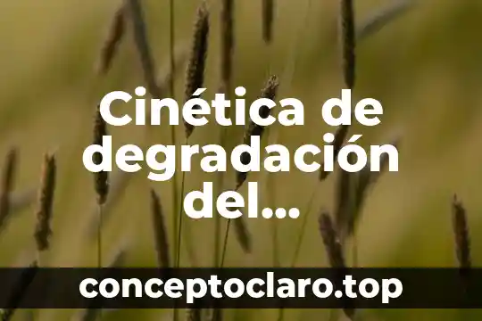 Que es un analisis de cinetica de hierro 3 Cinética de degradación del perganometría sabiendo que es oxidación