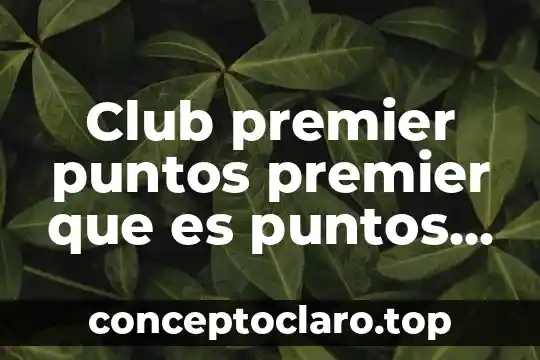 Club premier puntos premier que es puntos calificables