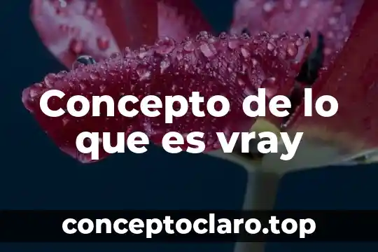 Concepto de lo que es vray