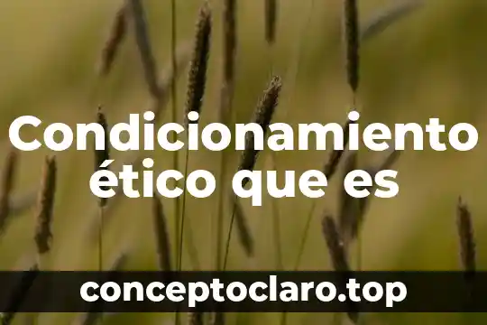 Condicionamiento ético que es