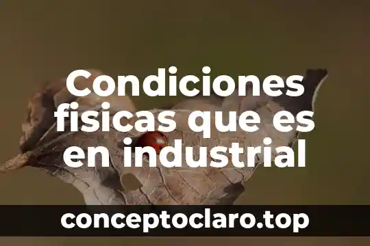 Que es el mejoramiento de las condiciones de trabajo 4 Condiciones fisicas que es en industrial