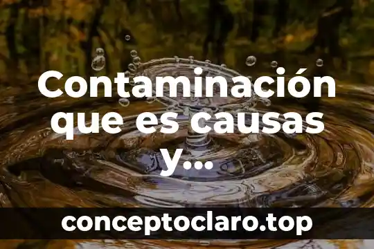 Contaminación que es causas y consecuencias