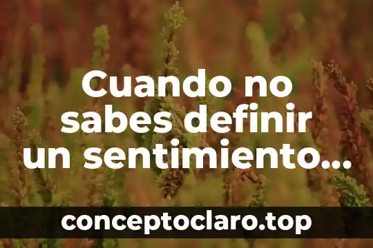 Sabes que es muy tarde y taylor lo sabe 7 Cuando no sabes definir un sentimiento por que es
