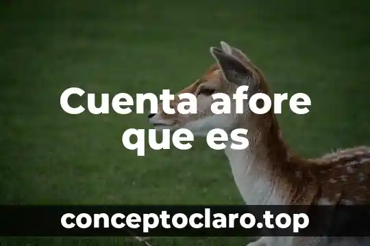 Cuenta afore que es