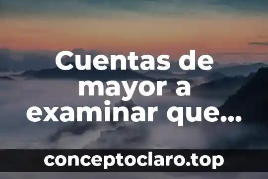 Cuentas de mayor a examinar que es
