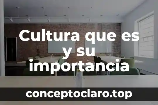 Cultura que es y su importancia