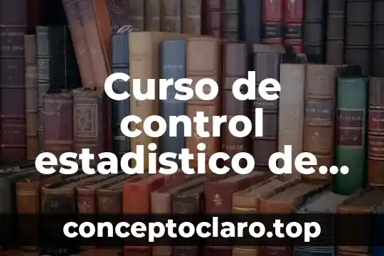 Curso de control estadistico de calidad que es