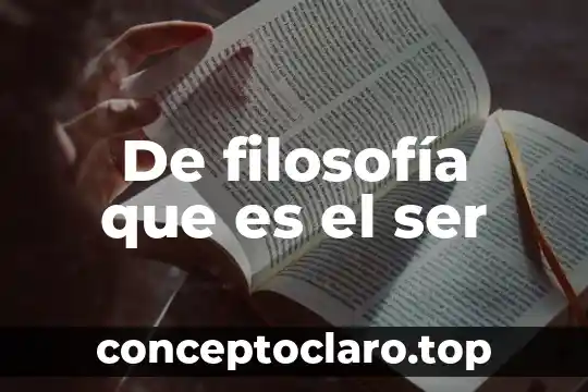Arqueología en filosofía que es 7 De filosofía que es el ser