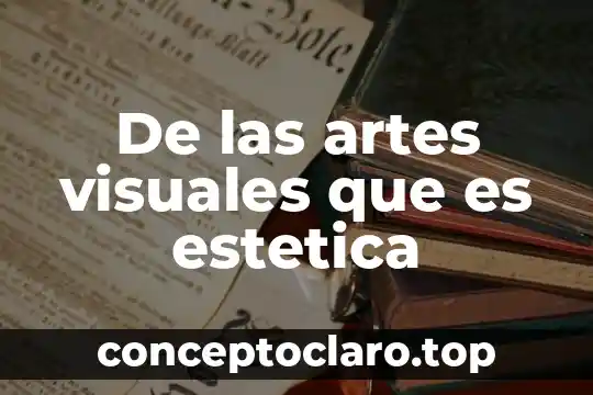 De las artes visuales que es estetica