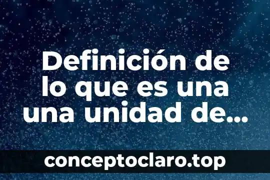 Definición de lo que es una una unidad de entrada