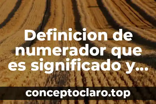 Que es una naturaleza polimerica significado 7 Definicion de numerador que es significado y concepto