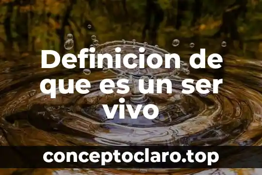 Definicion de que es un ser vivo