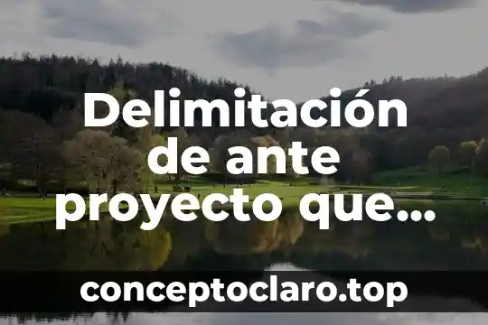 Delimitación de ante proyecto que es
