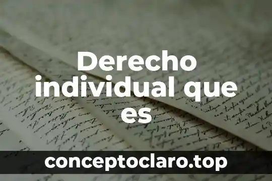 Derecho individual que es