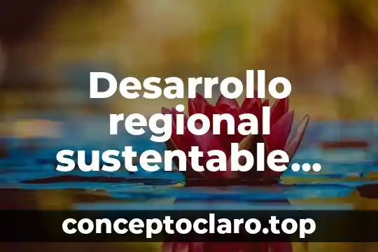 Desarrollo regional sustentable que es