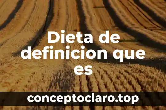 Dieta de definicion que es