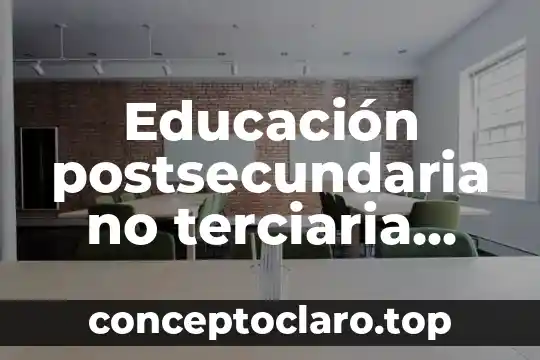 Que es el idealismo en la educacion 8 Educación postsecundaria no terciaria qué es