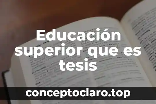 Educación superior que es tesis