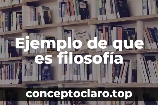 Ejemplo de que es filosofía