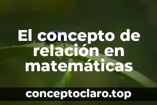 El concepto de relación en matemáticas