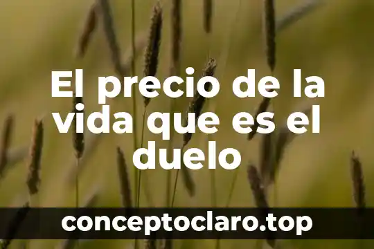 El precio de la vida que es el duelo