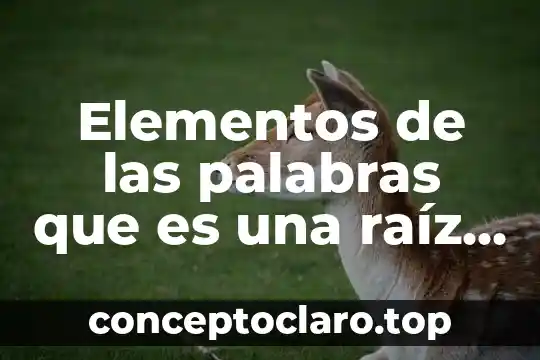 Elementos de las palabras que es una raíz o morfema