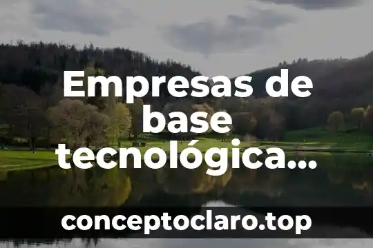 Empresas de base tecnológica que es