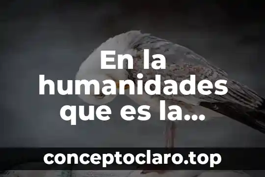 En la humanidades que es la filosofia