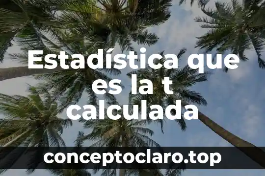 Estadística que es la t calculada