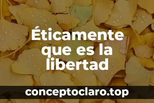 Éticamente que es la libertad