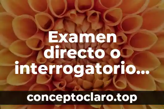 Examen directo o interrogatorio que es