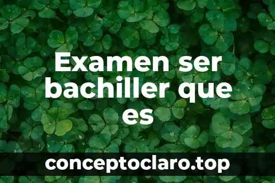 Examen ser bachiller que es