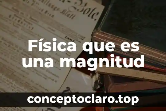 Física que es una magnitud