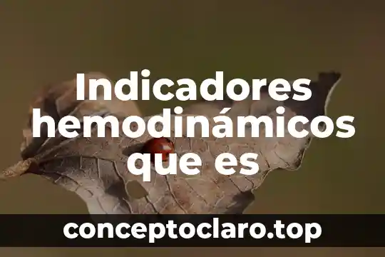 Indicadores hemodinámicos que es