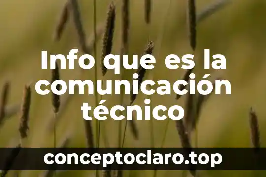 Info que es la comunicación técnico